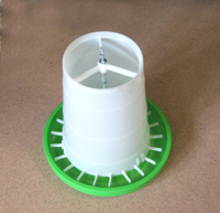 Gravity feeder with anti-flick guard